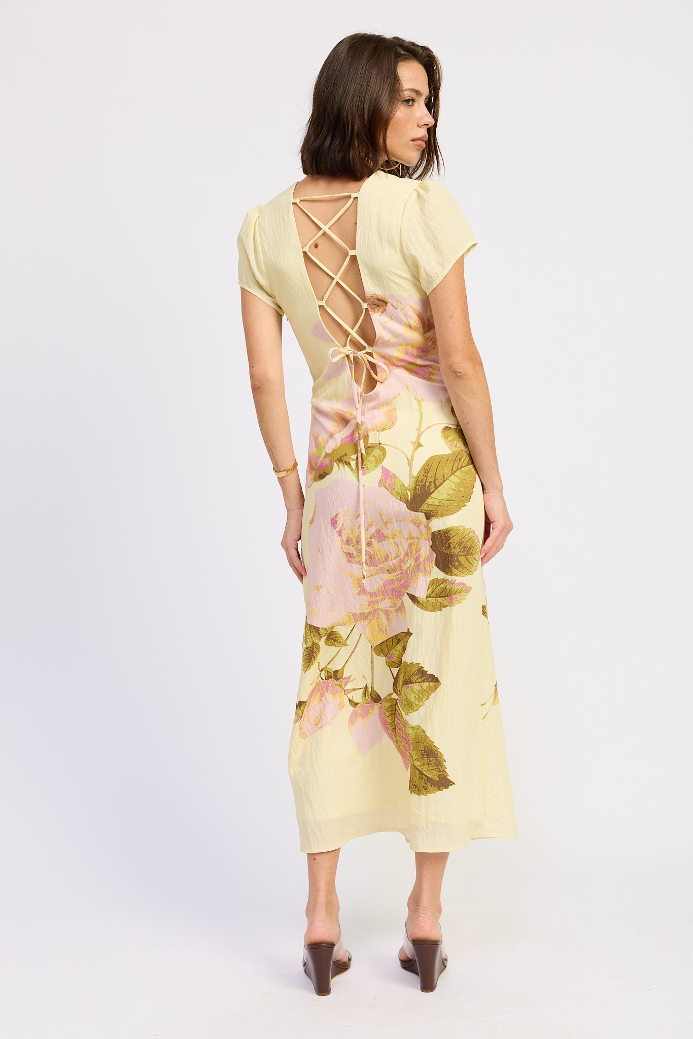 Emory Park Amber Maxi Dress in Yellow Floral view 3 - Amber Maxi Dress Bec And Bridge