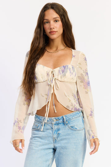 Emory Park Amira Top in Lavender Cream - Amira Top Brandy Melville