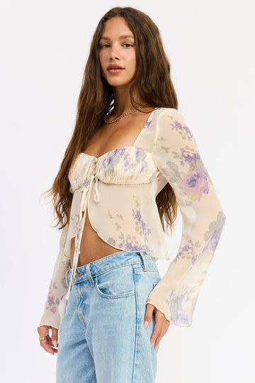 Emory Park Amira Top in Lavender Cream view 2 - Amira Top Brandy Melville