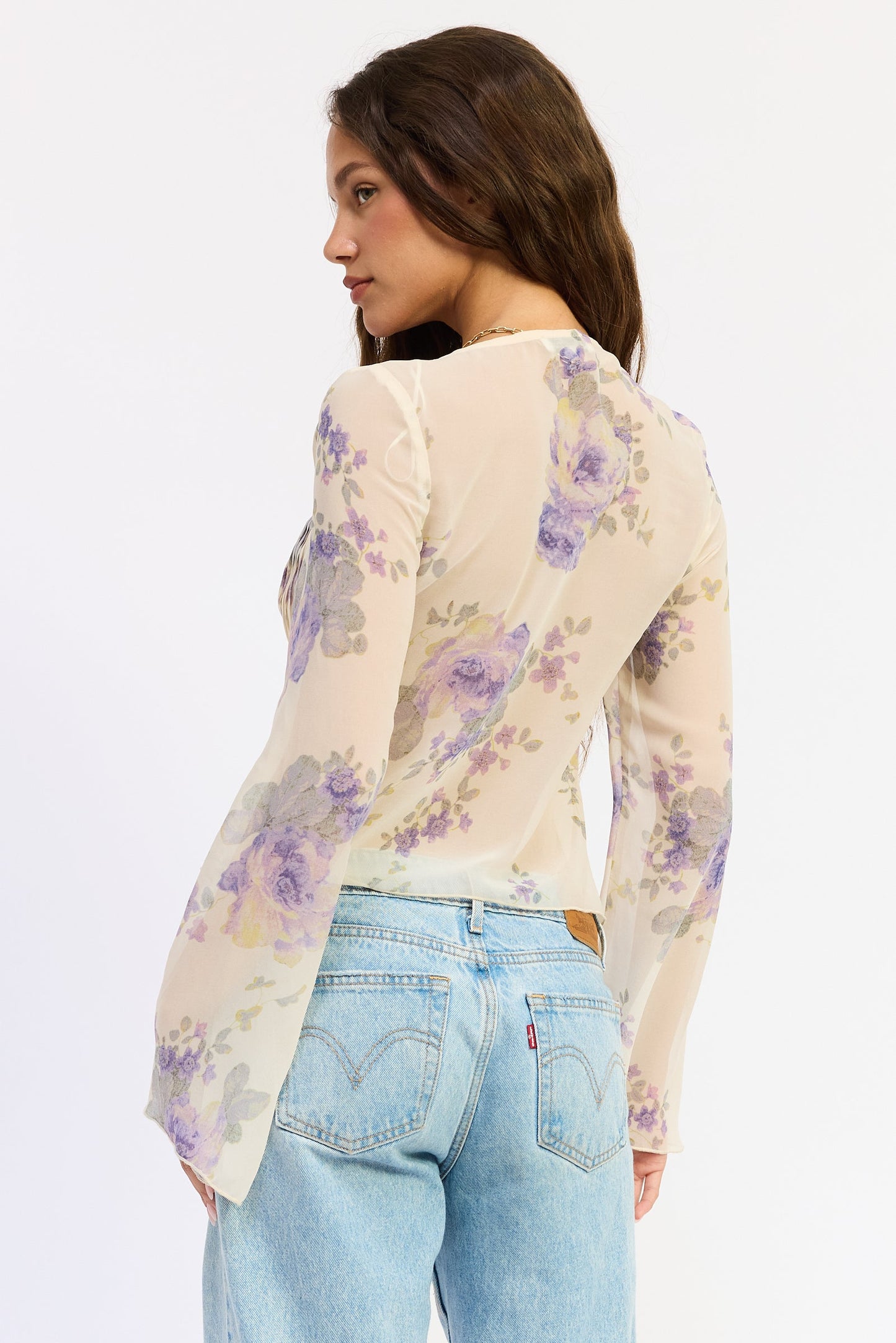 Emory Park Amira Top in Lavender Cream view 3 - Amira Top Brandy Melville
