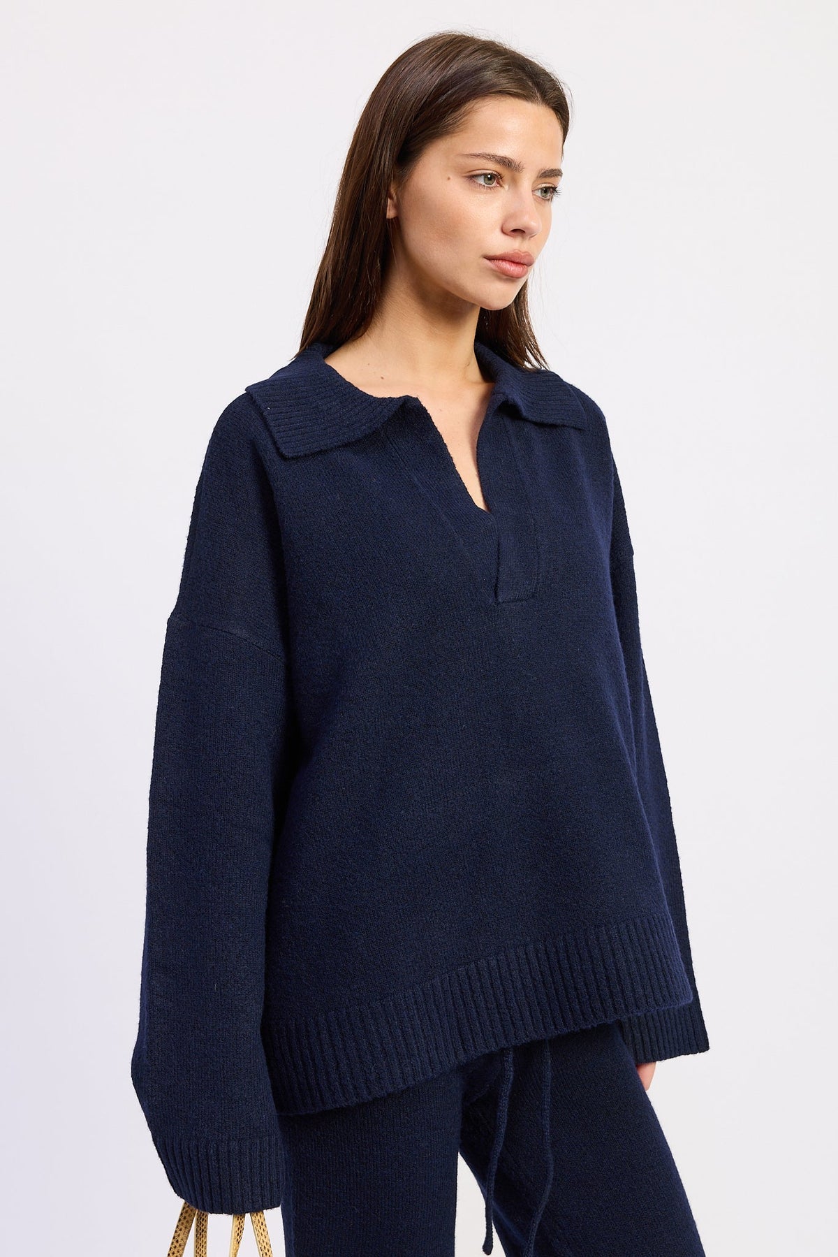Emory Park Aramelle Oversized Sweater in Navy view 2 - Relaxed Fit - Arabella Sweater (top)