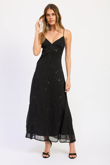 Emory Park Arlet Maxi Dress in Black - Arlet Maxi Dress In Ivory Bump Friendly
