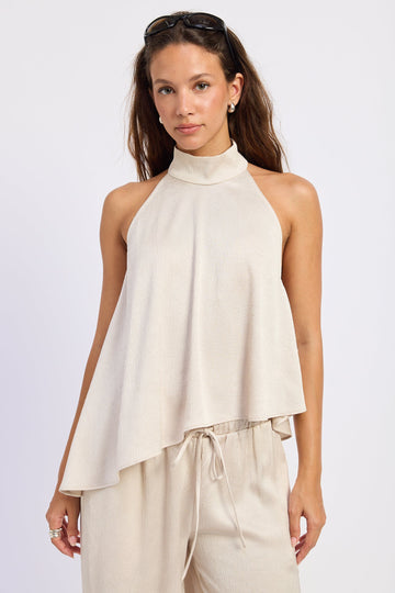 Emory Park Asteria Halter Top in Champagne - Emory Park Crochet Top