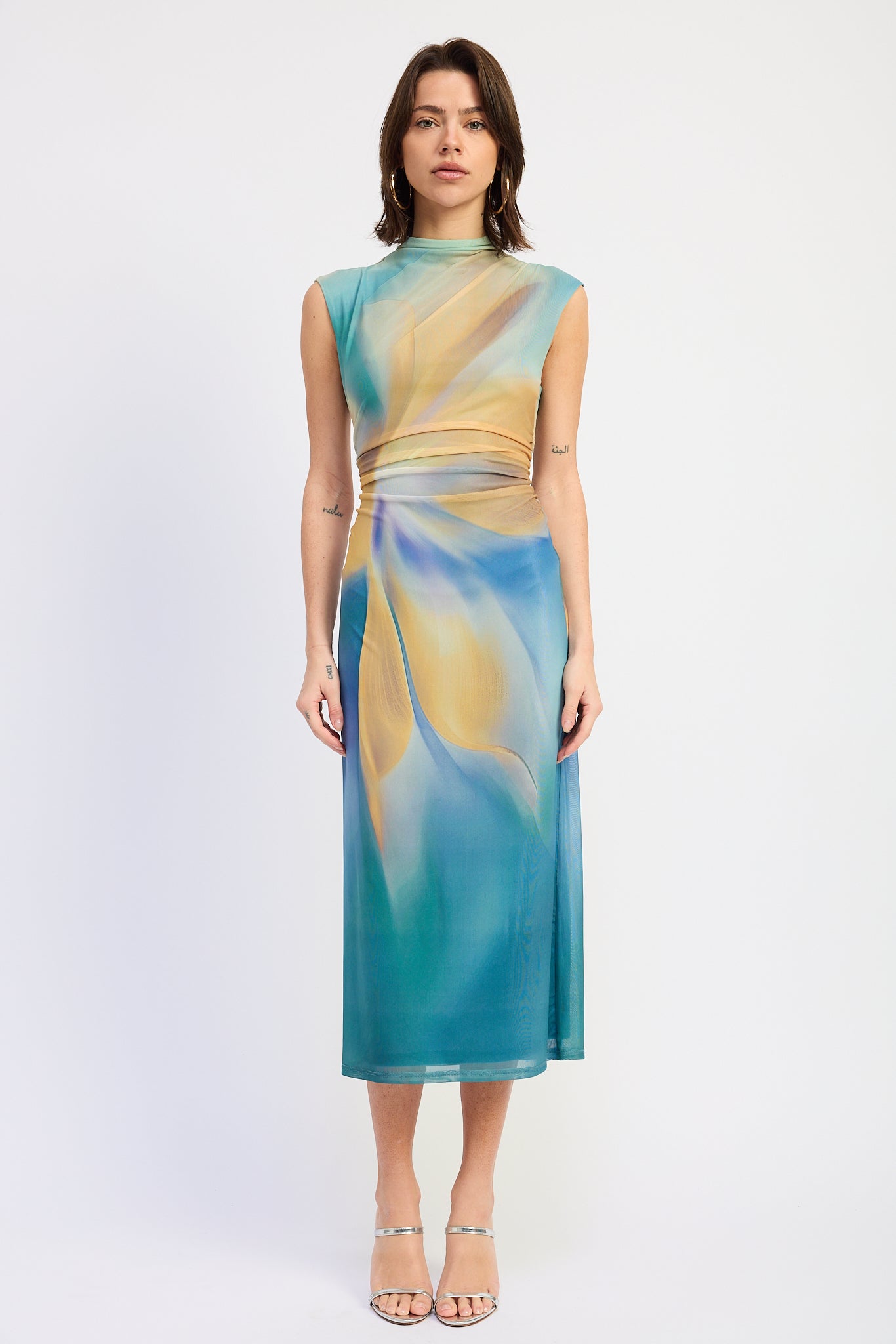 Emory Park Avalon Midi Dress in Blue Green Multi - Kivari Avalon Midi Dress