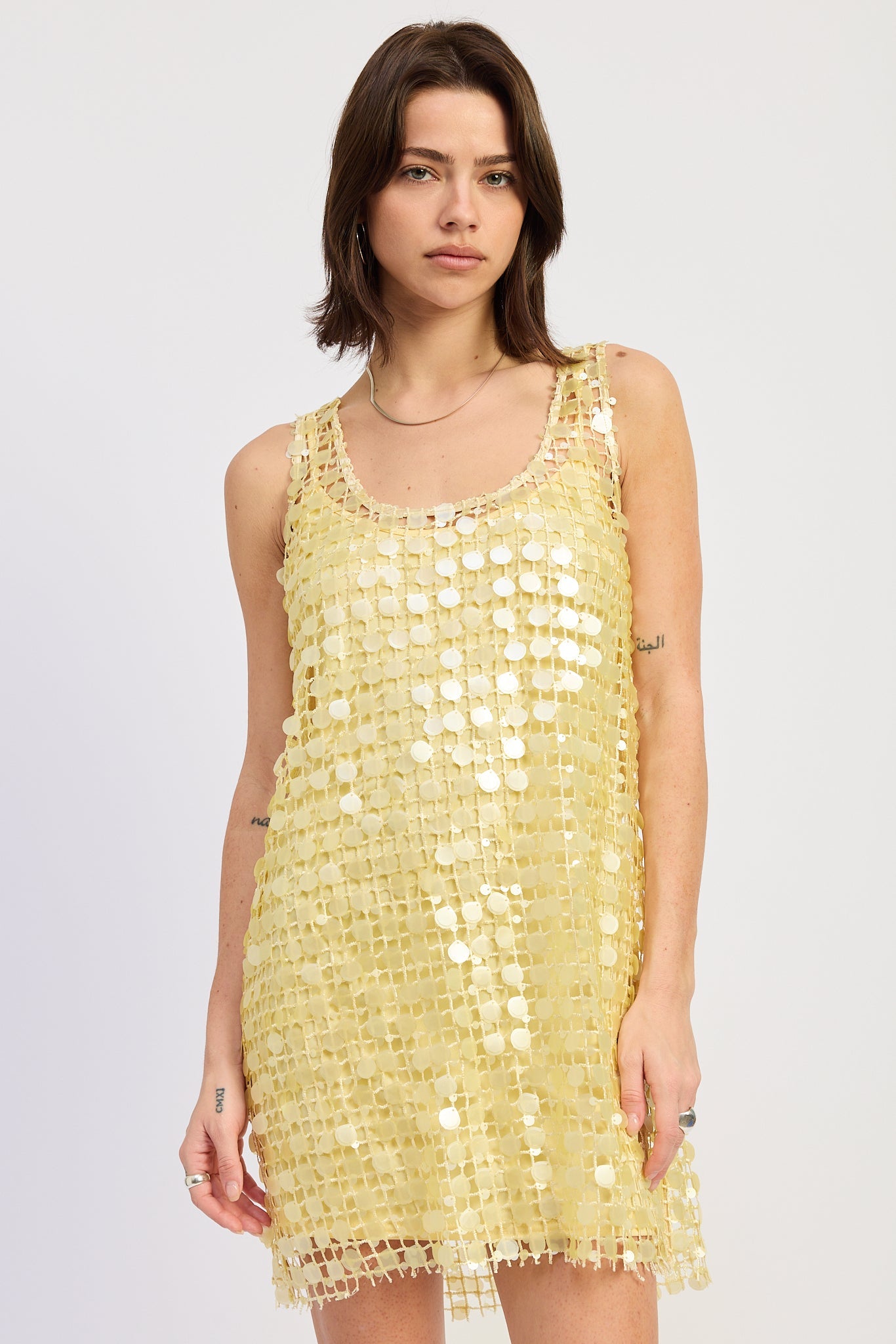 Emory Park Bellezza Mini Mesh Dress in Brown view 4 - Belleza Mini Dress