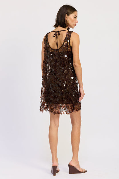 Emory Park Bellezza Mini Mesh Dress in Brown view 6 - Belleza Mini Dress