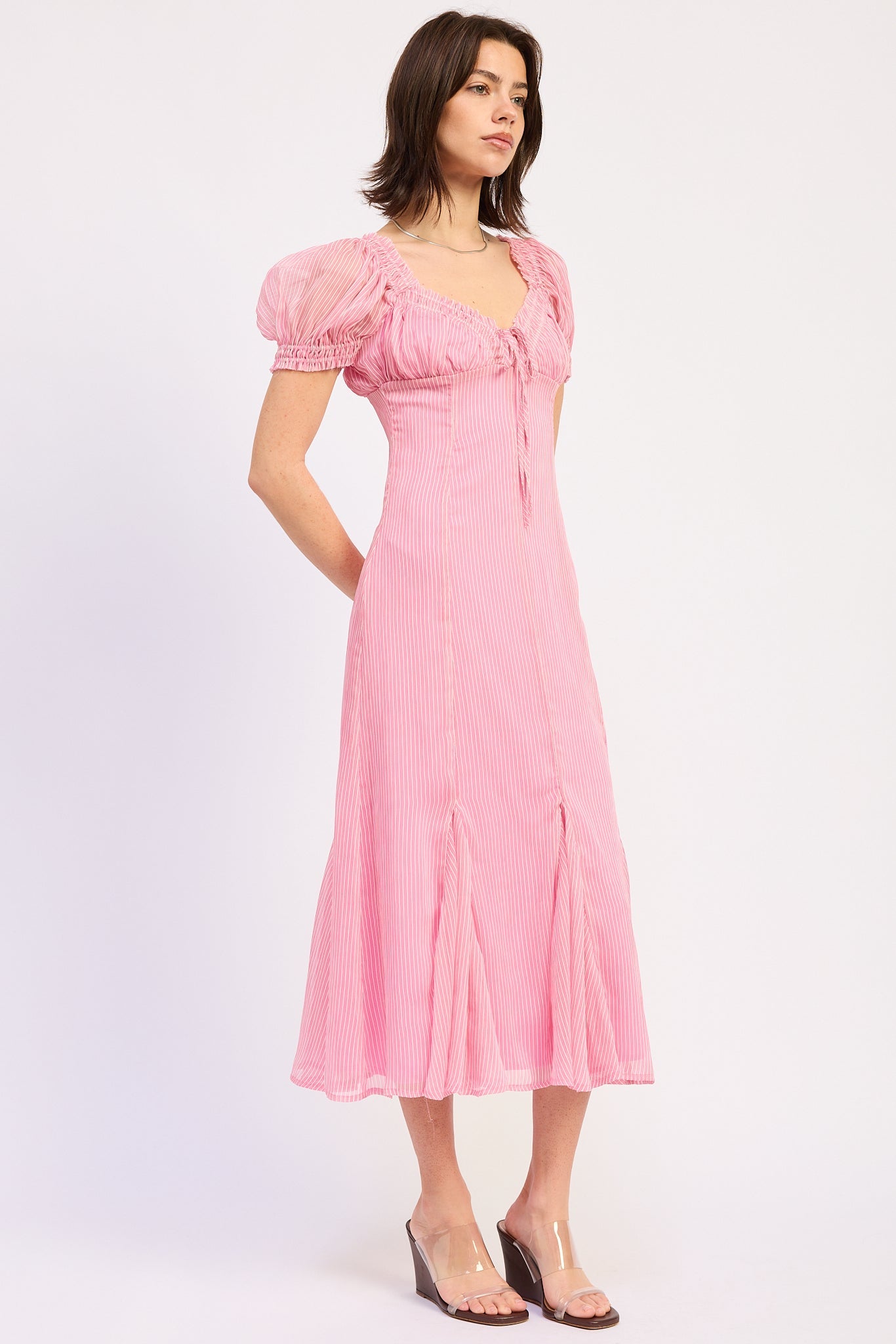 Emory Park Bellis Midi Dress in Pink view 2 - Belisario Midi Dress Midnight Blue