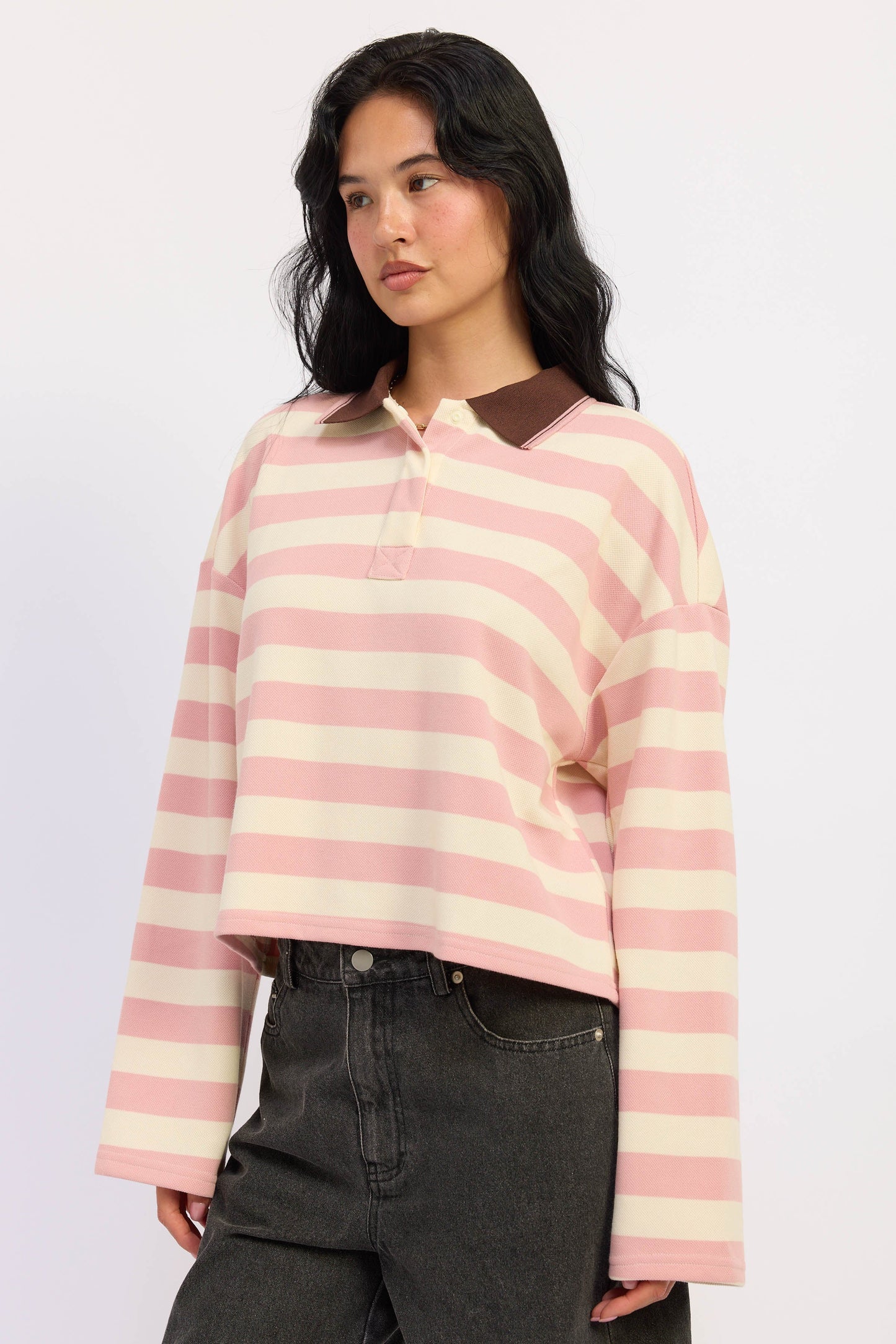 Emory Park Brinley Top in Pink Stripe view 2 - Brinley Tab Top Valance