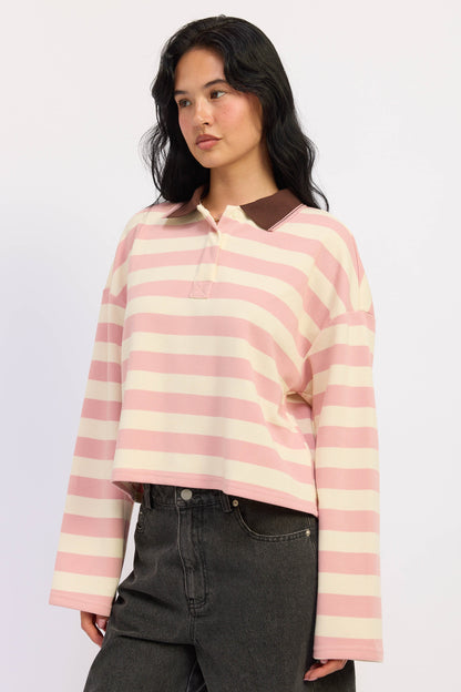 Emory Park Brinley Top in Pink Stripe view 2 - Brinley Tab Top Valance