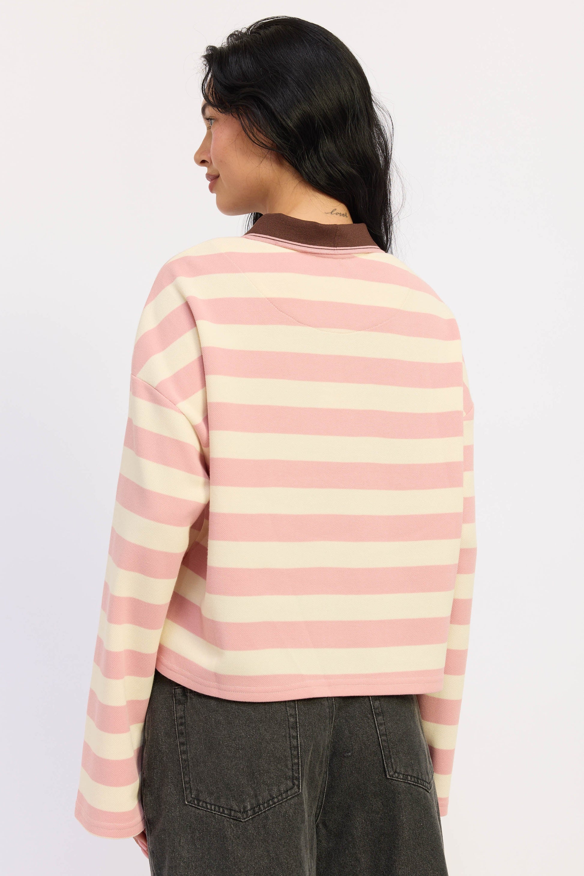 Emory Park Brinley Top in Pink Stripe view 3 - Brinley Tab Top Valance
