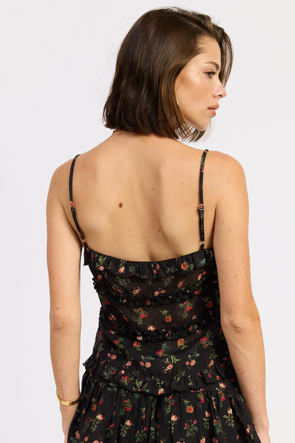 Emory Park Briony Cami Top in Black Floral view 3