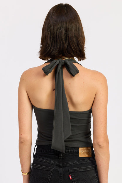 Emory Park Bryony Top in Charcoal view 3 - Chalk Bryony Top