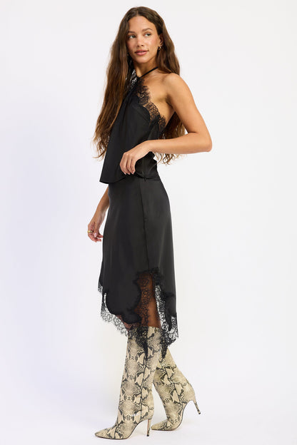 Emory Park Cadence Satin Skirt in Black view 2