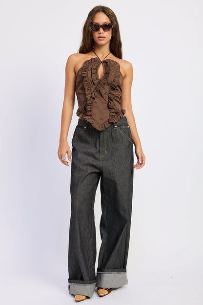 Emory Park Calista Halter Top in Brown view 10 - Calista Halter Neck Top (dress)