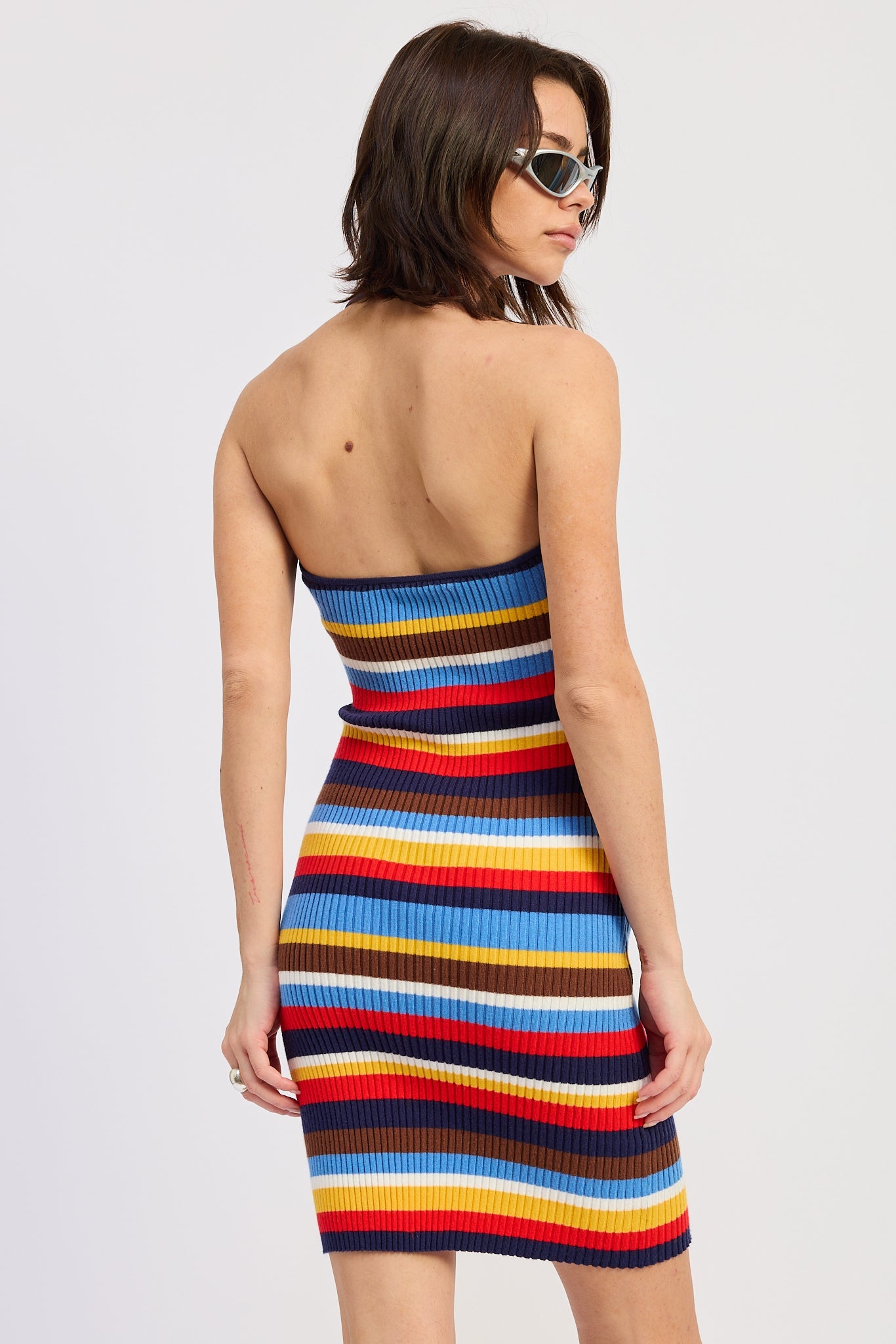 Emory Park Calyx Mini Dress in Navy Multi view 3 - Simkhai Calyx Mini Dress