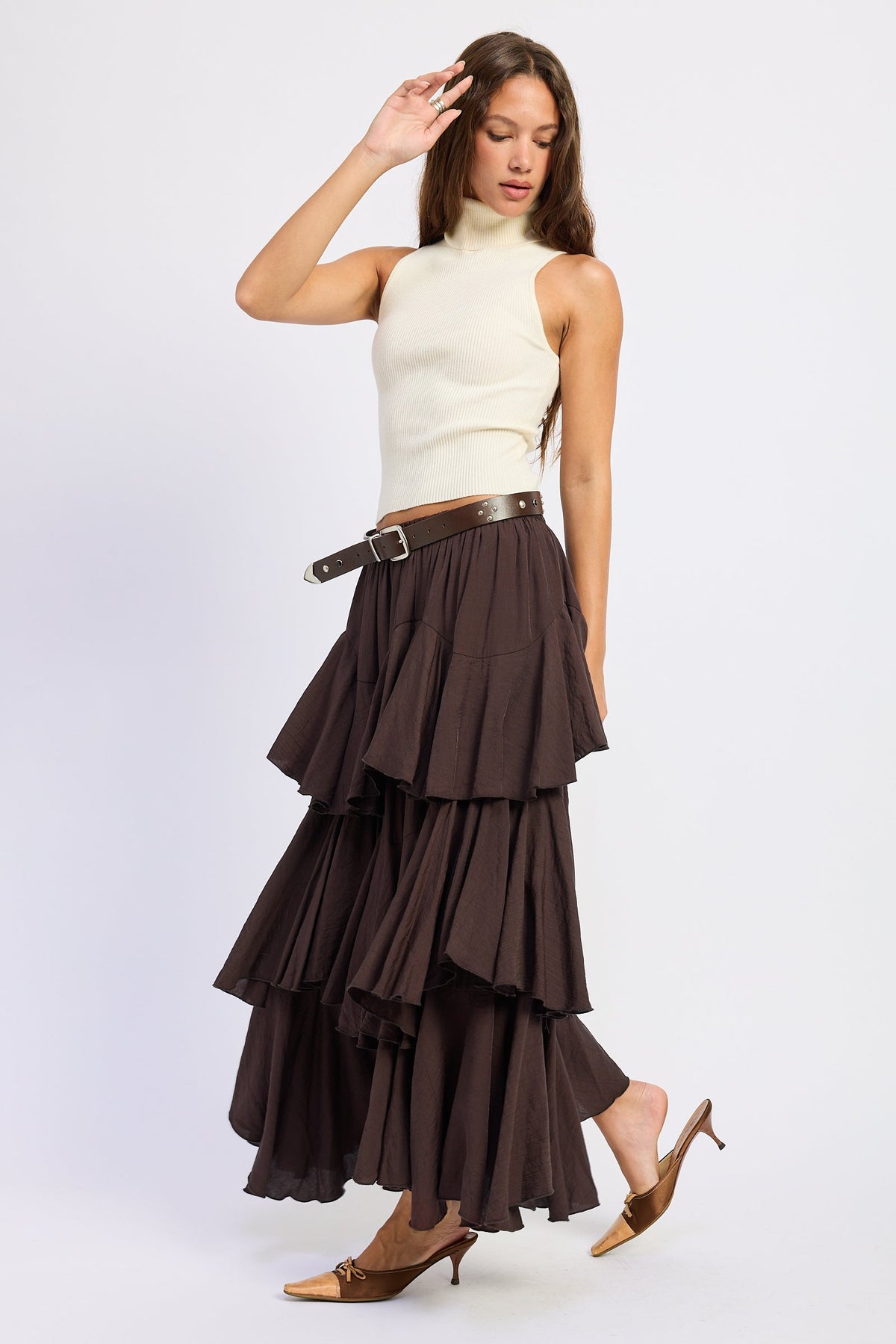 Emory Park Cambria Maxi Skirt in Brown view 2 - Cambria Maxi Dress