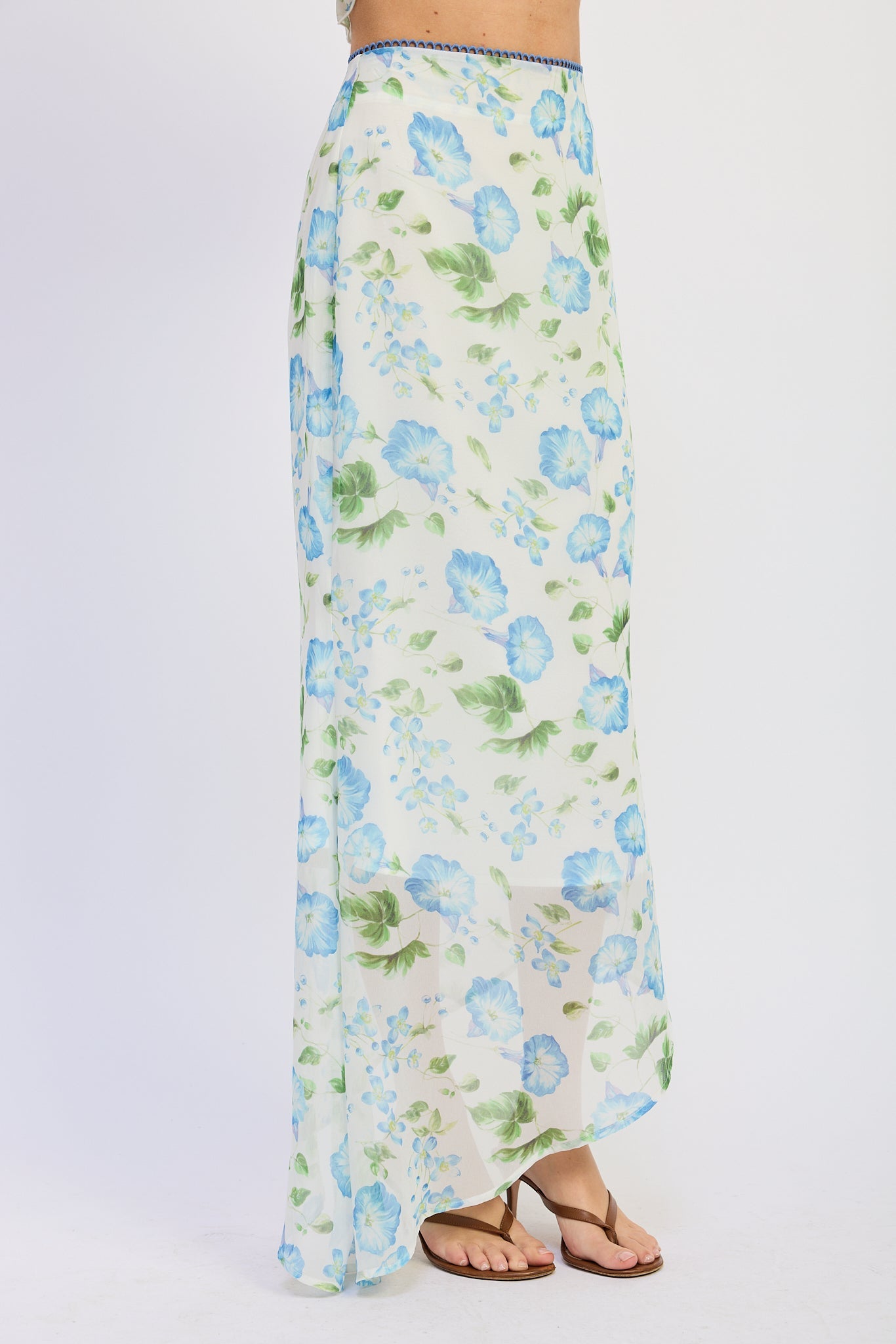 Emory Park Cassia Maxi Skirt in Blue Morning Floral view 2 - Cassia Maxi Dress