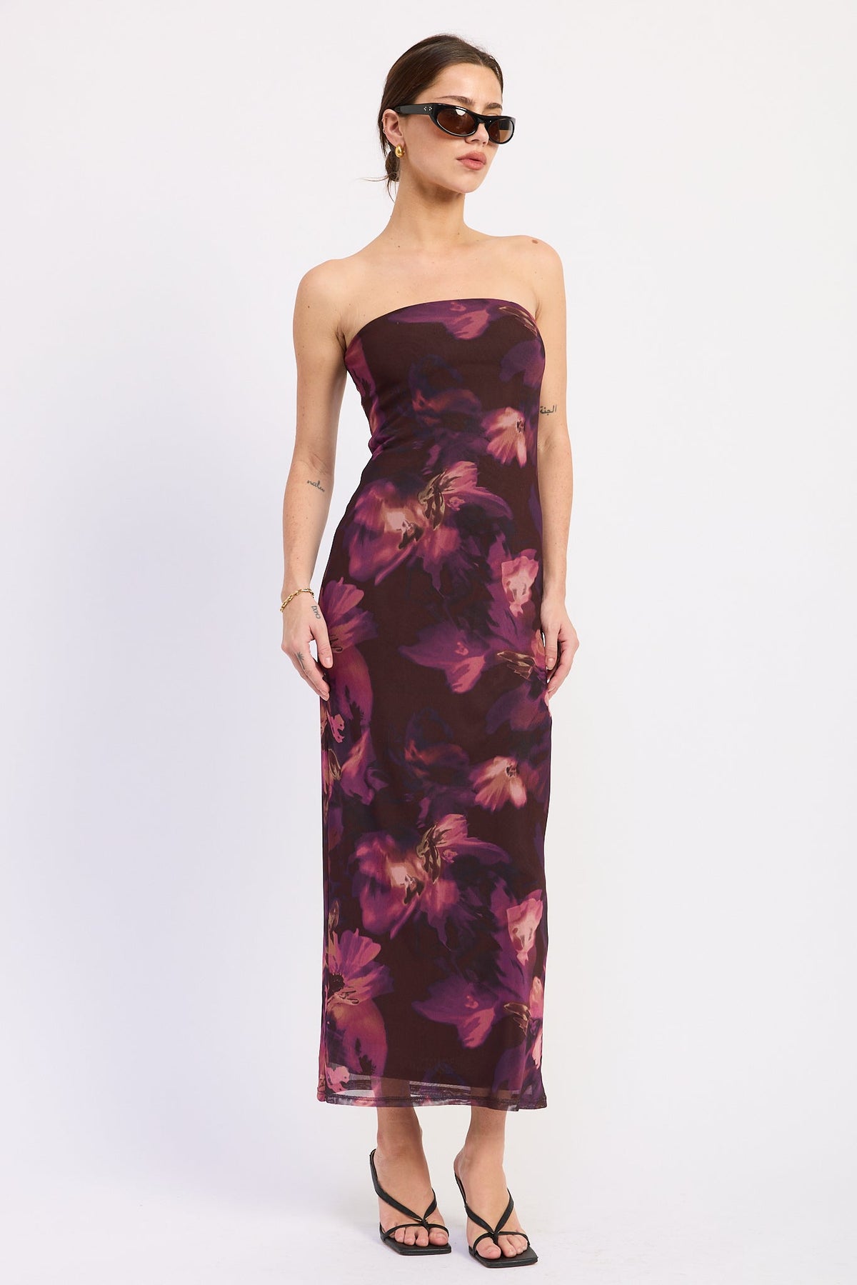 Emory Park Celine Midi Dress in Burgundy Purple view 2 - Celine Midi Dress In Black By Helsi