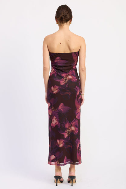 Emory Park Celine Midi Dress in Burgundy Purple view 3 - Celine Midi Dress In Black By Helsi