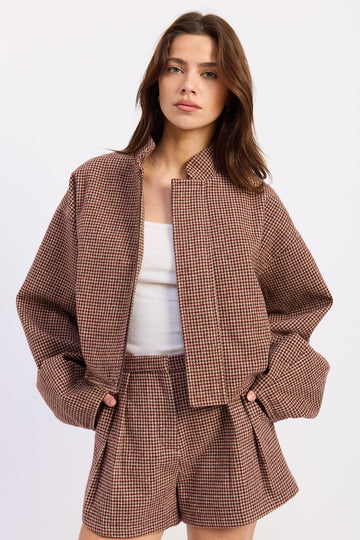 Emory Park Charlee Jacket in Red Brown - Emory Park Shirt (top)