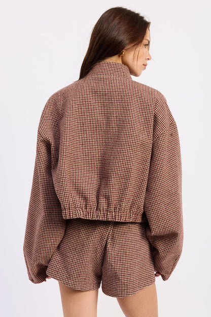 Emory Park Charlee Jacket in Red Brown view 2 - Emory Park Shirt (top)