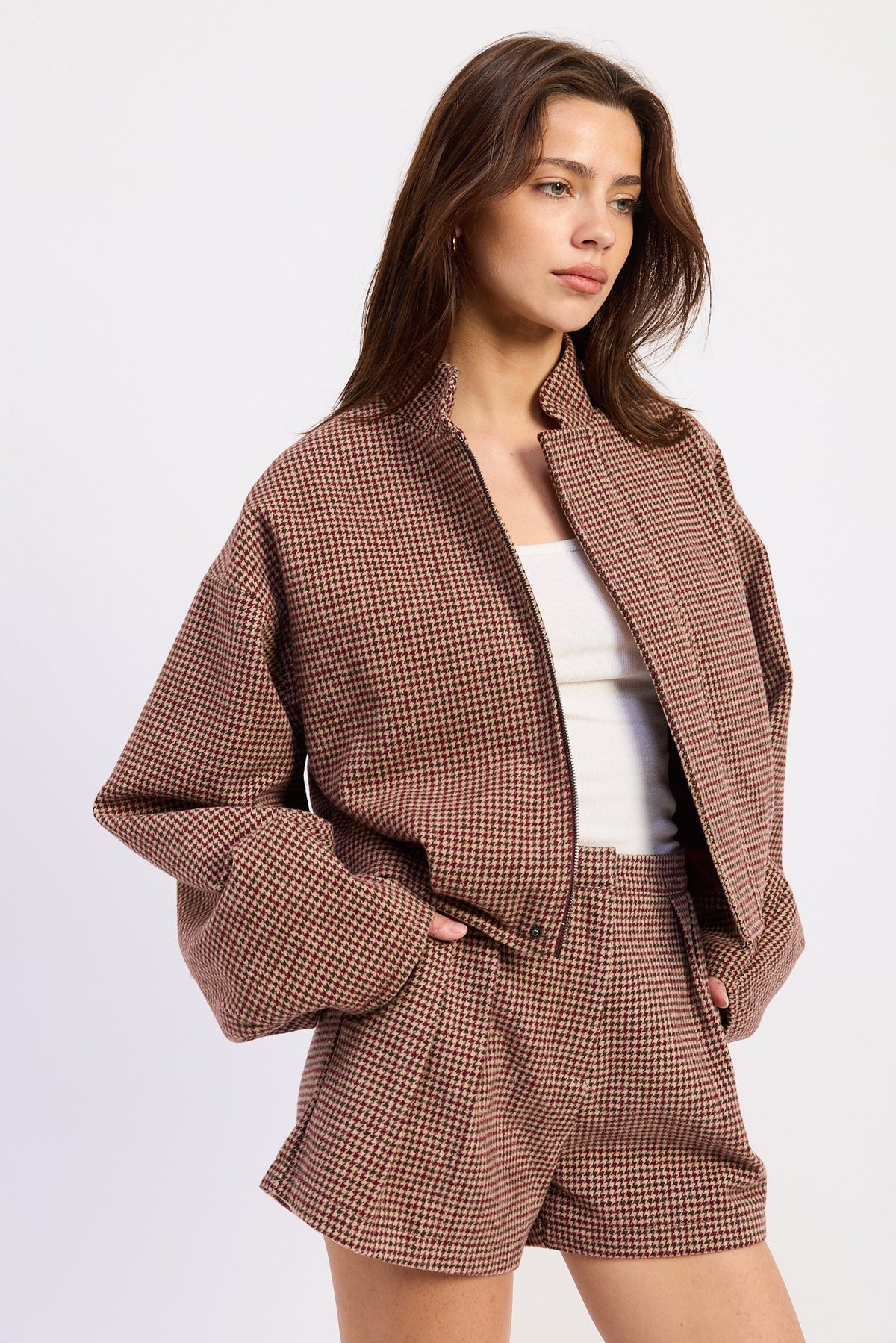 Emory Park Charlee Jacket in Red Brown view 3 - Emory Park Shirt (top)