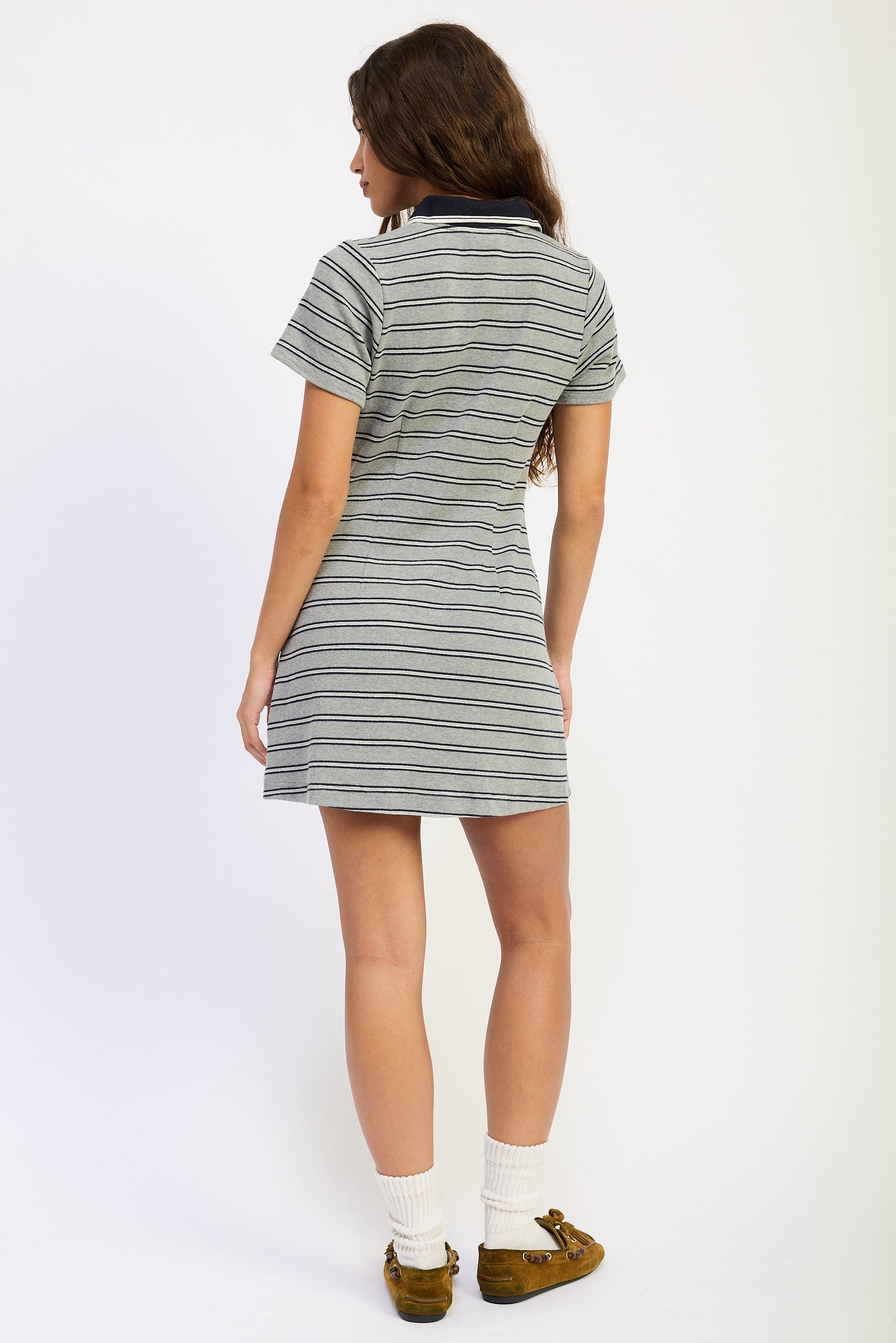 Emory Park Chloe Mini Dress in Heather Gray view 3 - Chloe Mini Dress House Of Cb