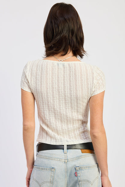 Emory Park Clover Top in White view 3 - Ance Gria Clover Top Dupe