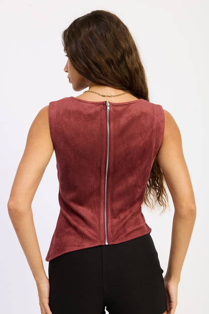 Emory Park Cosima Top in Wine view 3 - Cosima Top Superdown