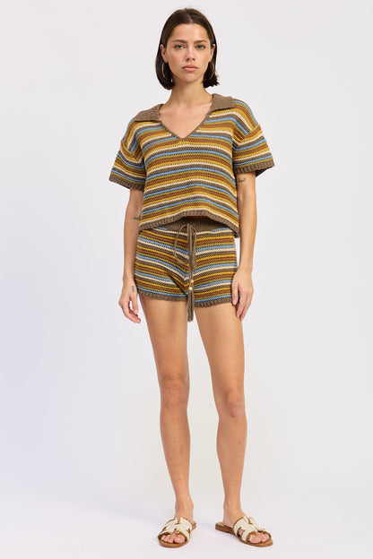 Emory Park Daela Shorts in Brown Multi - Dae Shorts (bottom)