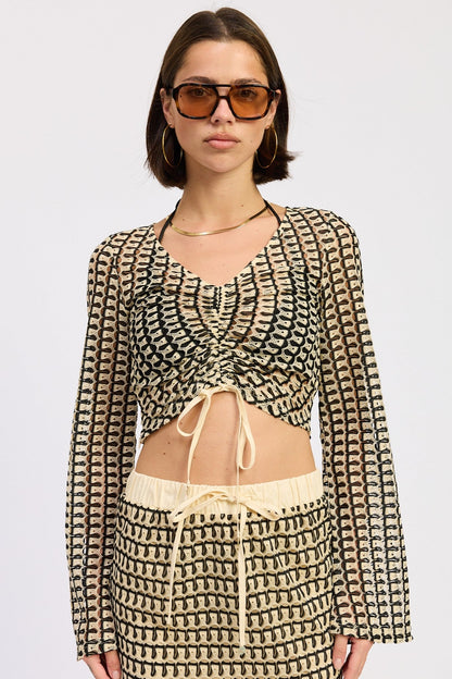 Emory Park Daleyza Top in Cream Multi - Daleyza Poncho Top
