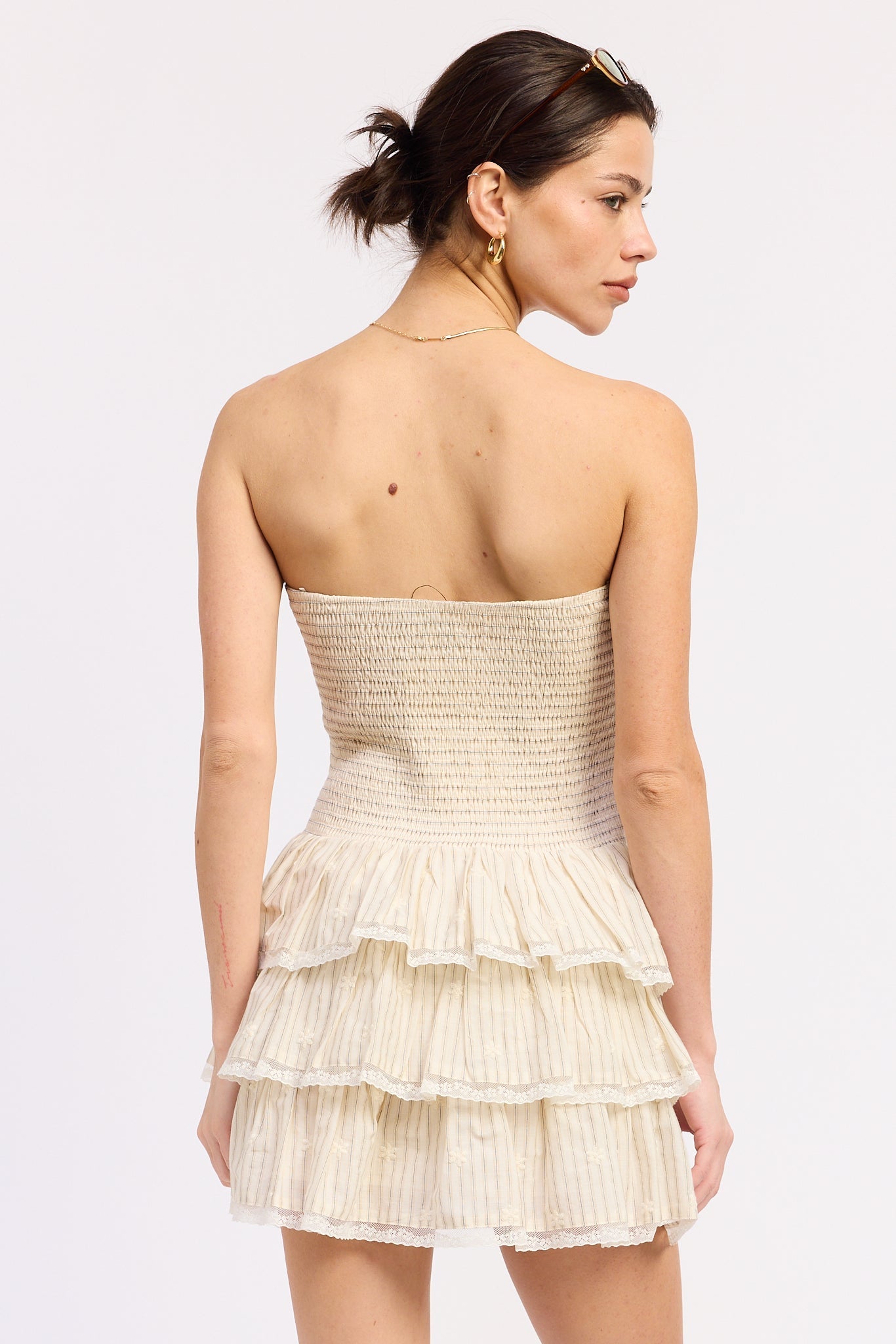 Emory Park Daniela Mini Dress in Natural Stripe view 3 - Daniela Mini Dress More To Come
