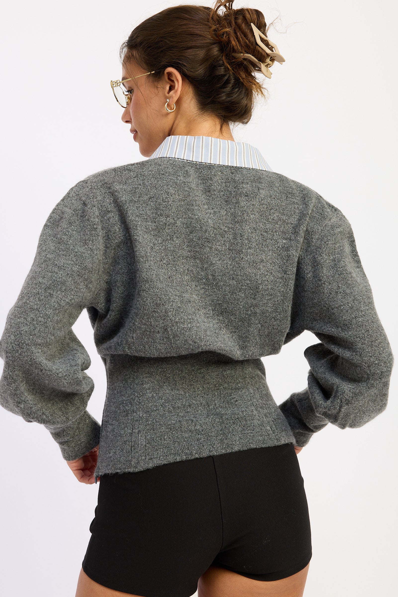 Emory Park Daniella Corset Top in Charcoal view 3 - Danielle Corset Top