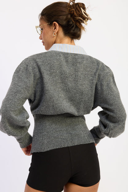 Emory Park Daniella Corset Top in Charcoal view 3 - Danielle Corset Top