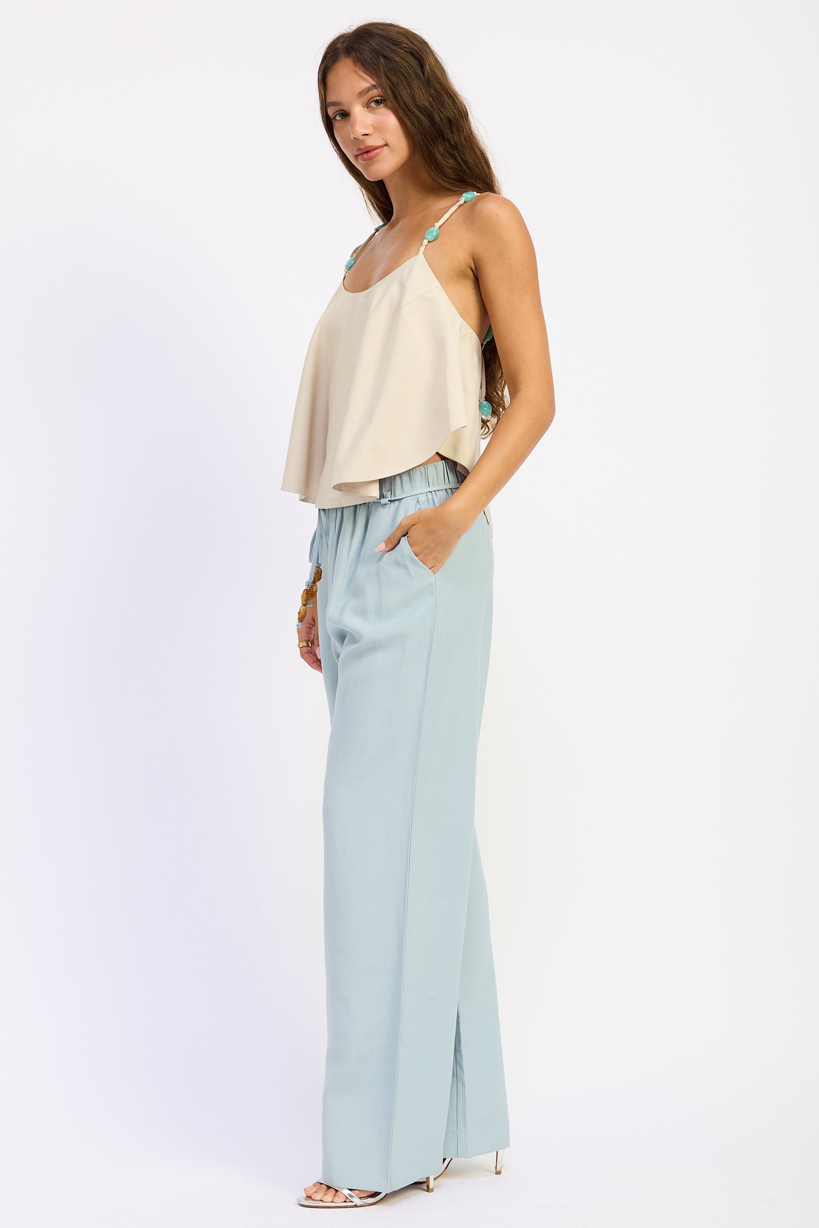 Emory Park Darcy Cami Top in Beige view 6