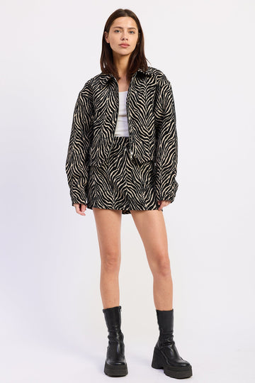Emory Park Demi Mini Skirt in Tan Black - Demi Short Skirt (dress)