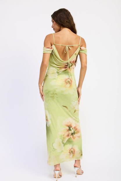 Emory Park Dorothy Maxi Dress in Green Floral view 3 - Dorothy Maxi Dress More To Come