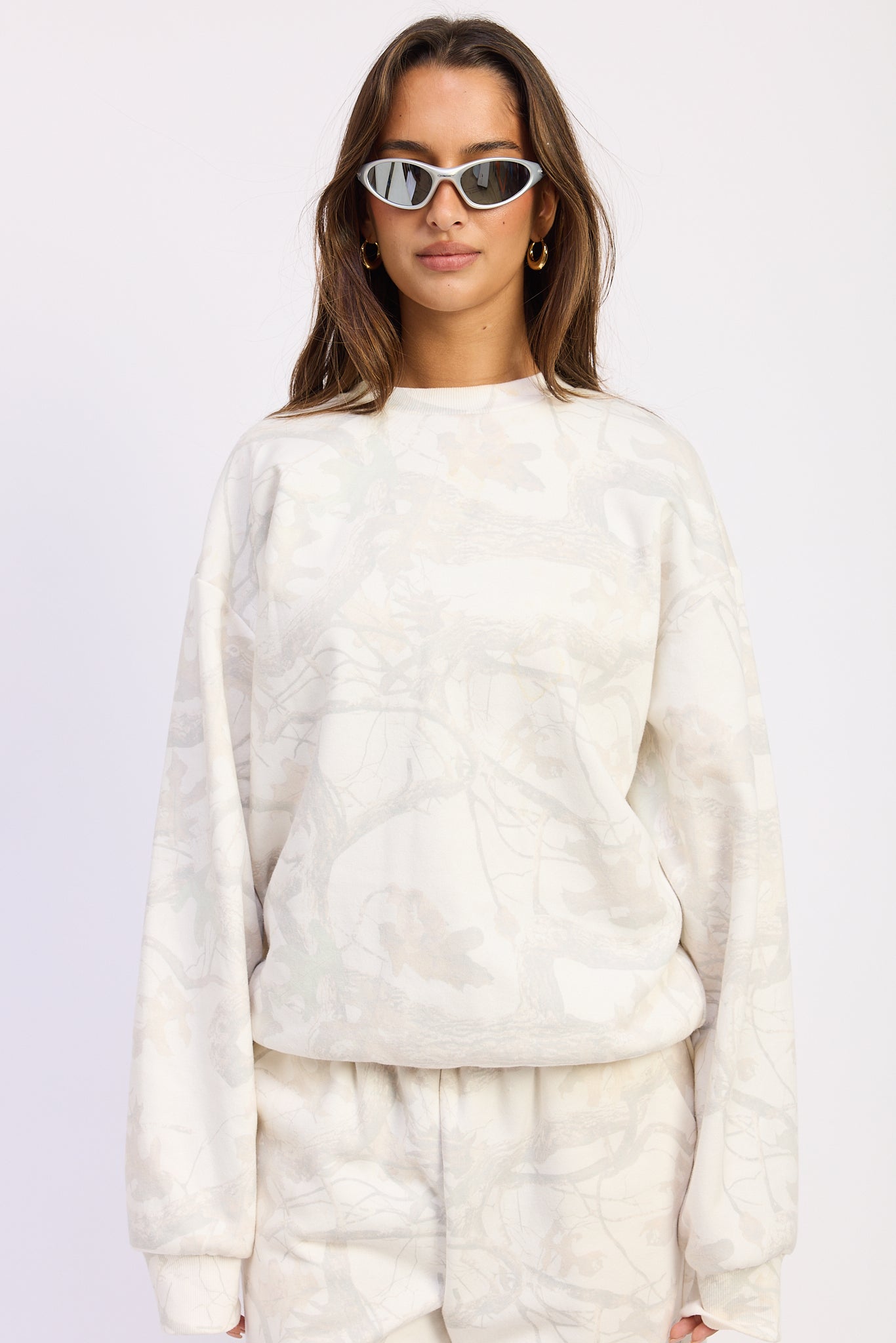 Emory Park Eira Sweatshirt in Cream Camo (top)