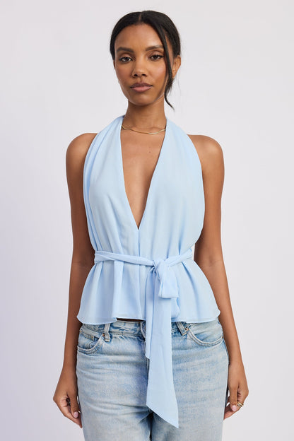 Emory Park Eirene Halter Top in Baby blue view 7