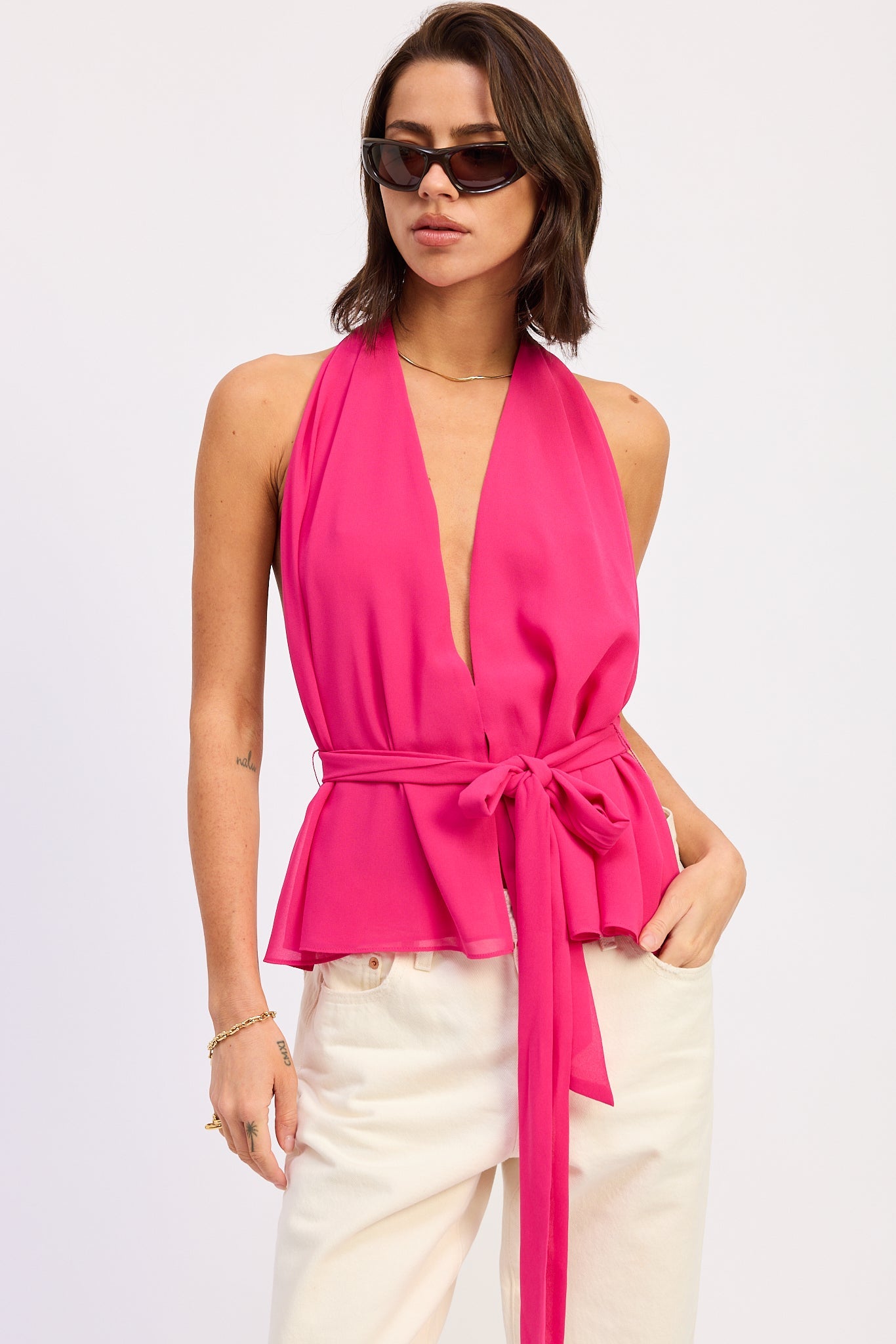 Emory Park Eirene Halter Top in Magenta