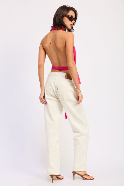 Emory Park Eirene Halter Top in Magenta view 3