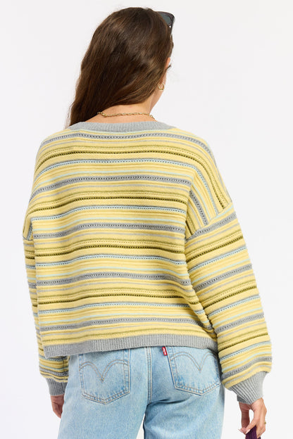Emory Park Ellie Cardigan Top in Lemon Grey Multi view 3 - Ellie Cardigan Carly Jean