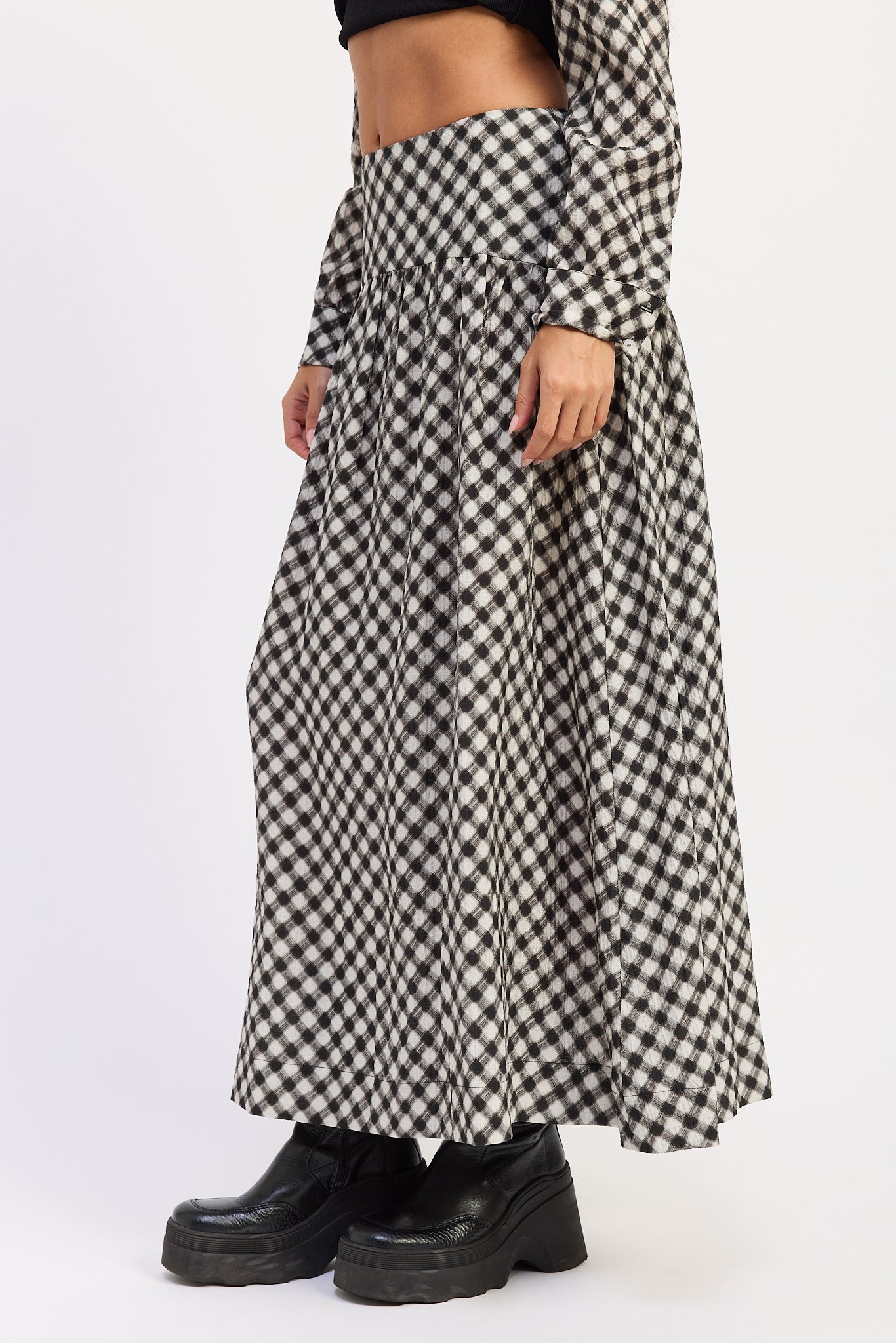 Emory Park Eloise Plaid Skirt in Black view 2