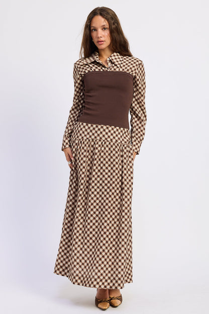 Emory Park Eloise Plaid Skirt in Expresso view 5