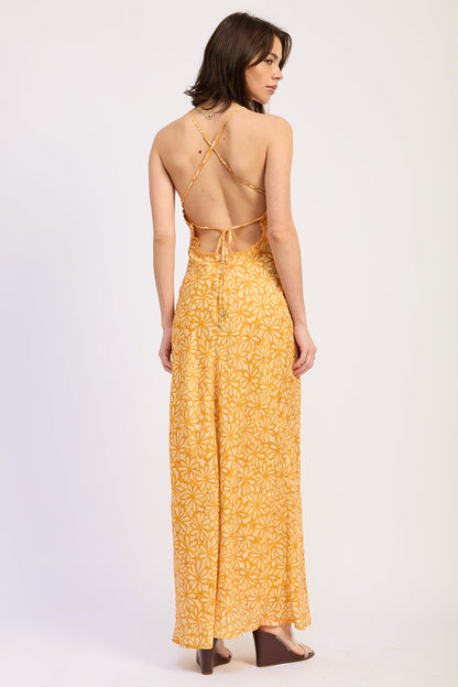 Emory Park Elowen Midi Dress in Tangerine view 3 - Elowen Floral Applique Midi Dress In White
