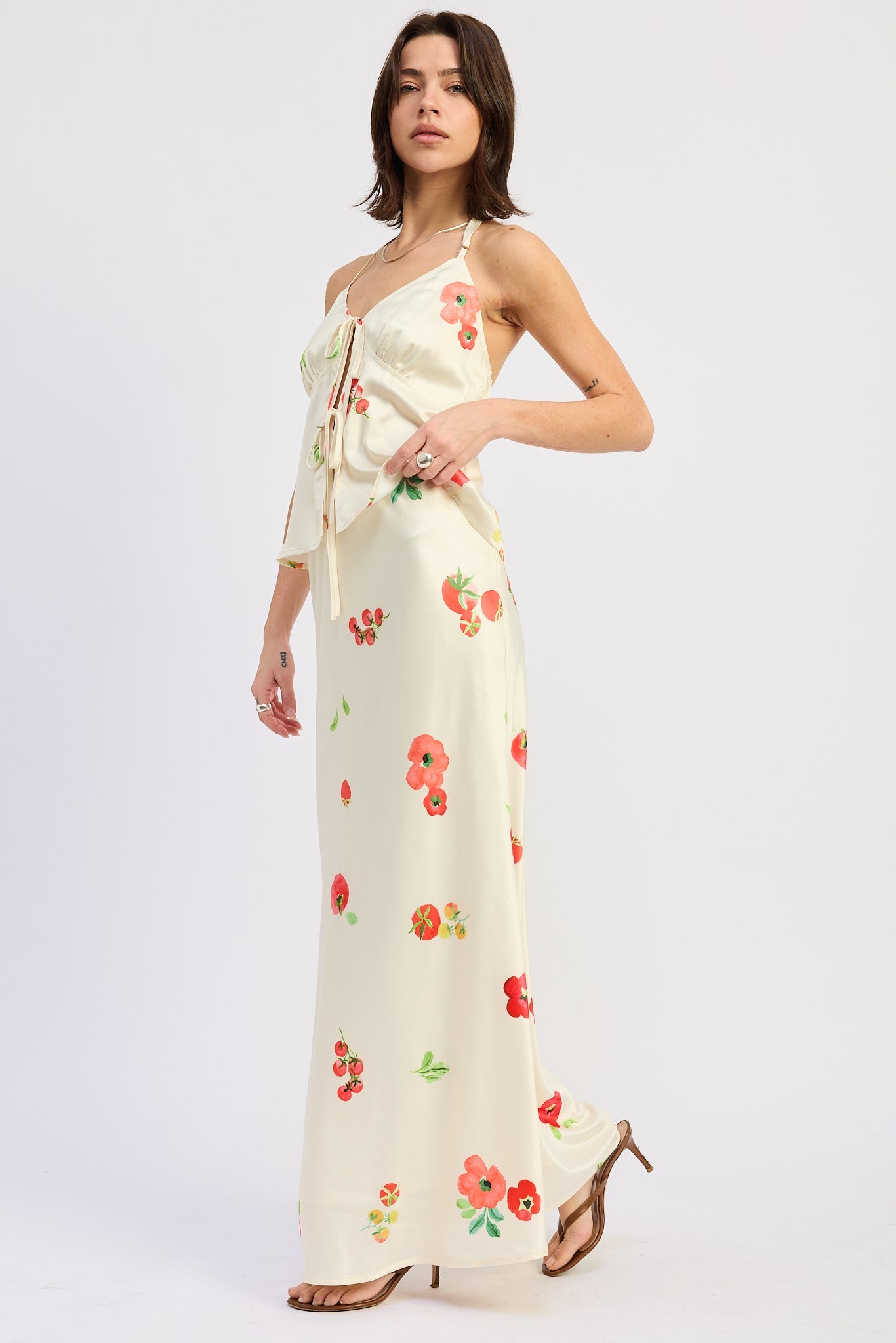 Emory Park Emelia Midi Skirt in Ivory Multi view 2 - Amelia Midi Skirt (dress)