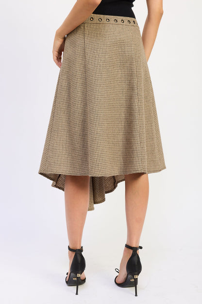 Emory Park Esra Midi Skirt in Taupe Gingham view 3 - Esra Midi Dress