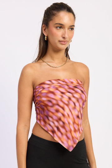 Emory Park Esther Scarf Top in Brown Purple Mix view 2