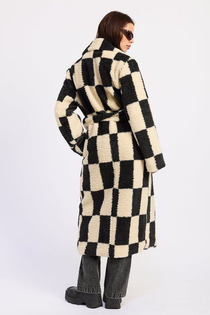 Emory Park Eudocia Coat in Ivory Black view 3 - Eudocia Name (layer)