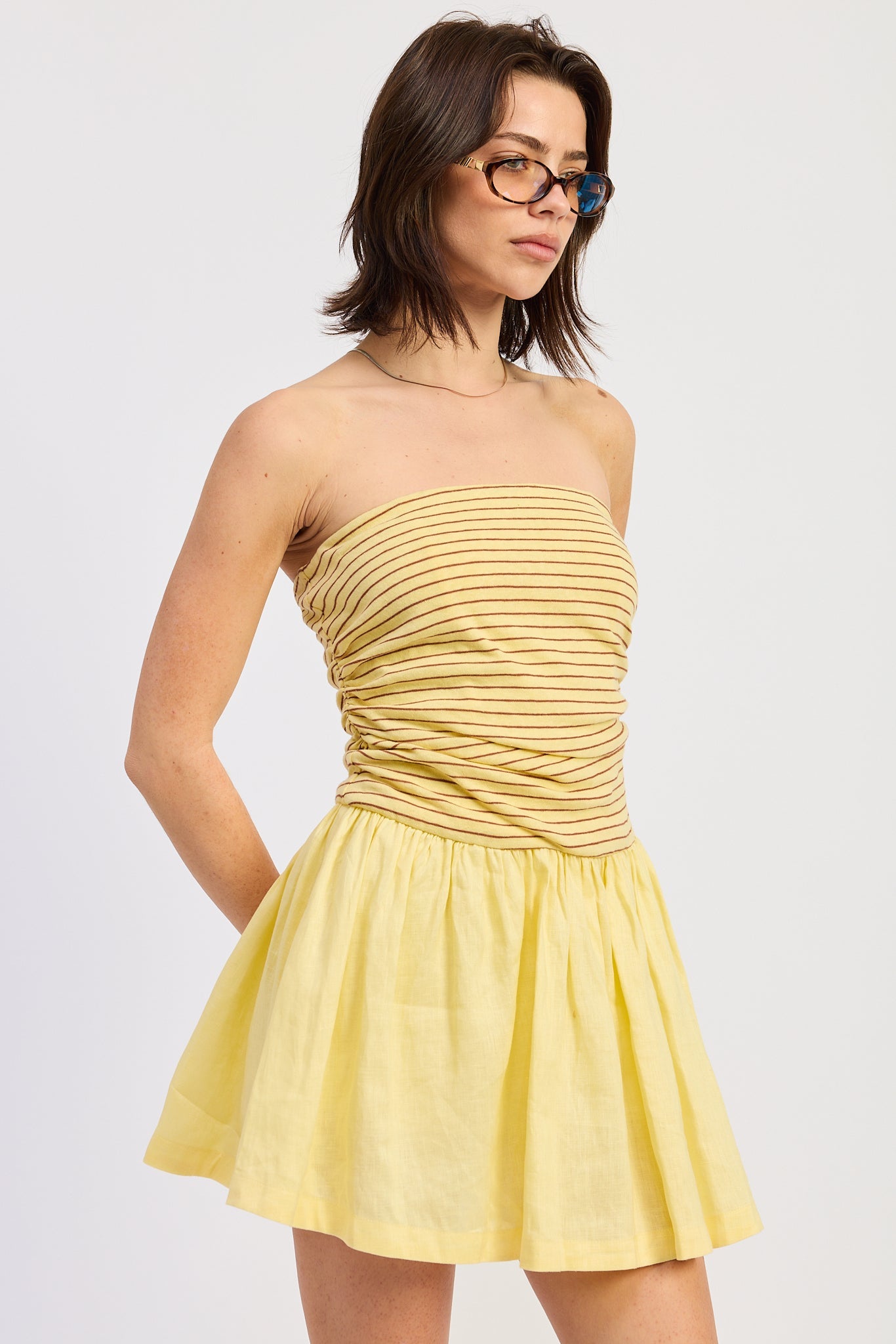 Emory Park Everose Mini Dress in Yellow Mix view 5